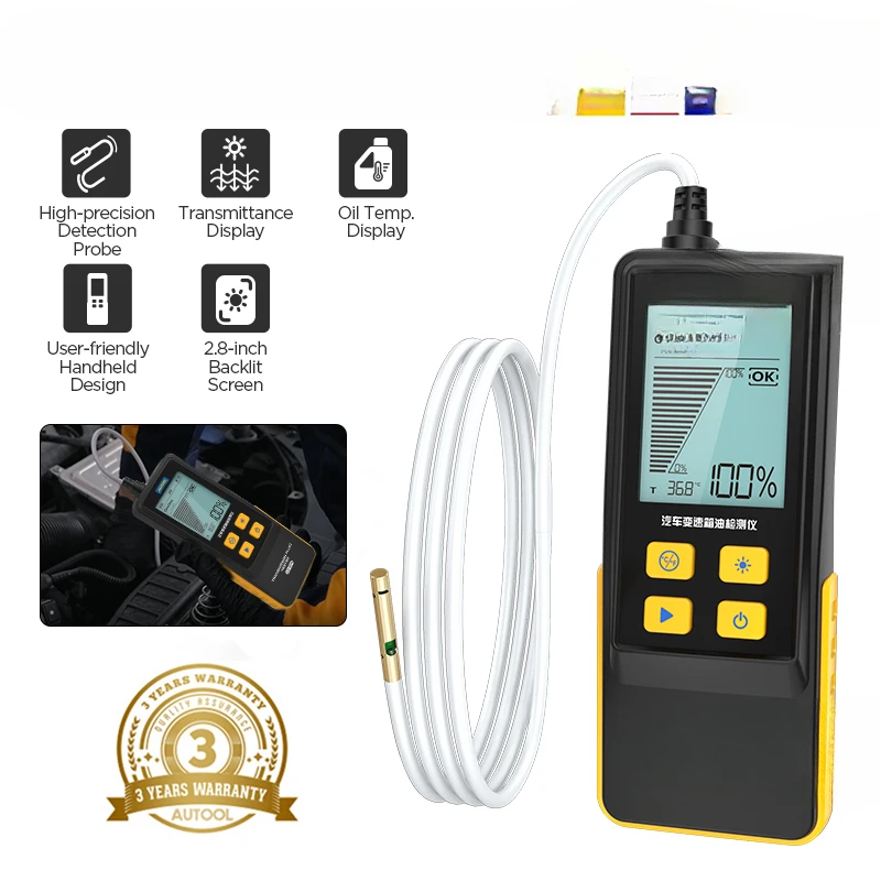 AUTOOL AS505 ATF Exchanger Transmission Oil Tester Digital Display for Gasoline & Diesel Car Engine Transmission Repair Tools