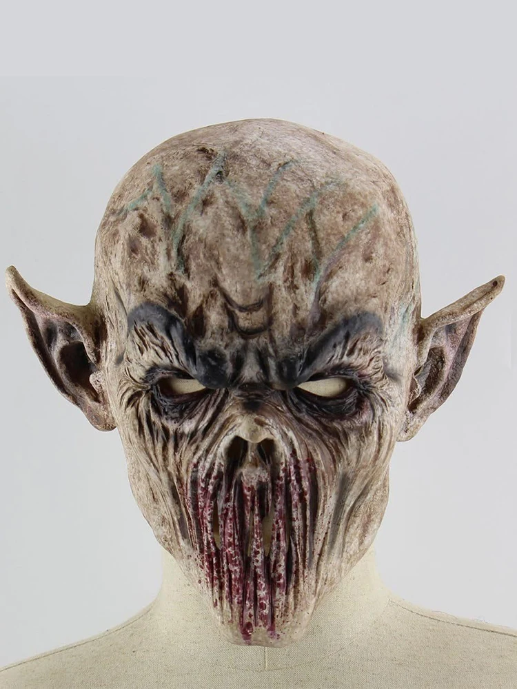 Маска дьявола на Хэллоуин, маска дьявола ужаса, страшная биохимическая маска с изображением инопланетянина, маска ужасов на Хэллоуин, зомби, косплей, реквизит, маска для взрослых