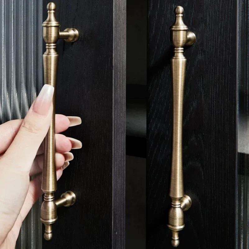 

Retro Brass Cupboard Door Pulls Wardrobe Closet Handles Antique Kitchen Cabinet Storage Handles Home Accessories Furniture Knobs