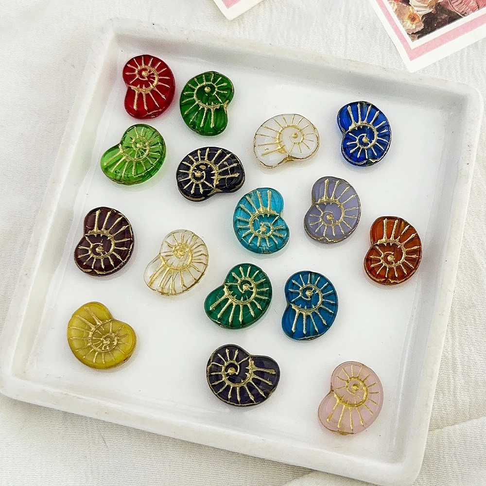 

Cordial Design 100Pcs 13*17MM DIY Czech Glass Bead/Hand Made/Shell Shape/Bohemian Crystal/Jewelry Findings & Components #18297