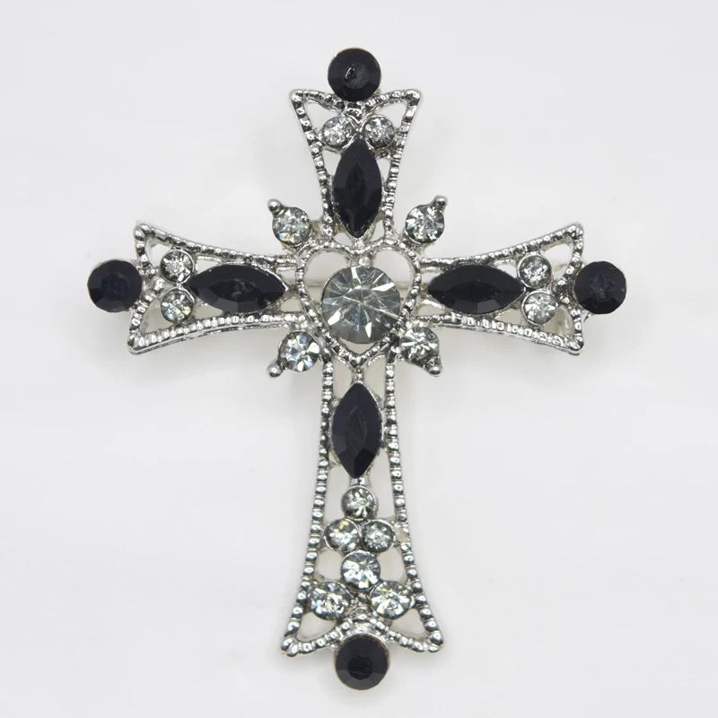 

12 шт./лот, оптовая продажа, модная брошь, стразы, крест, броши, ювелирные изделия, подарочные аксессуары C101254