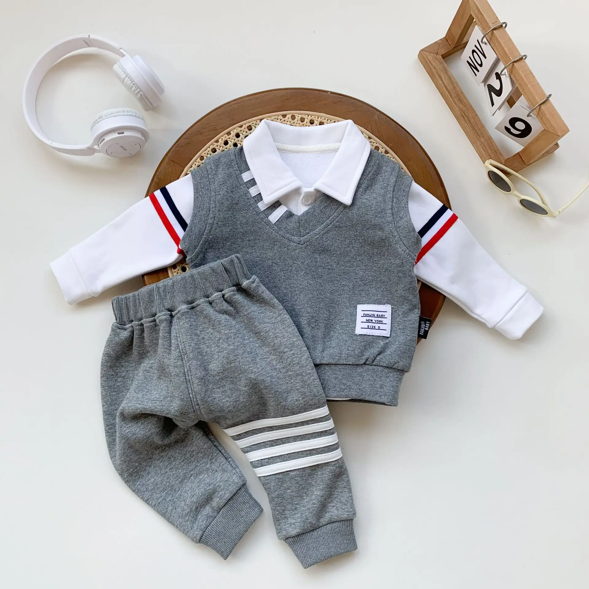 ~~ infant multi-piece set newborn pants cardigan shirt T-shirt onesie men's and women's treasure T * B trendy velvet
