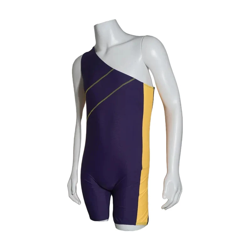 Men's Swimsuit One-piece Jumpsuit, Color-blocked Off-the-shoulder, Breathable And Cool, Fashionable For Swimming And Seaside