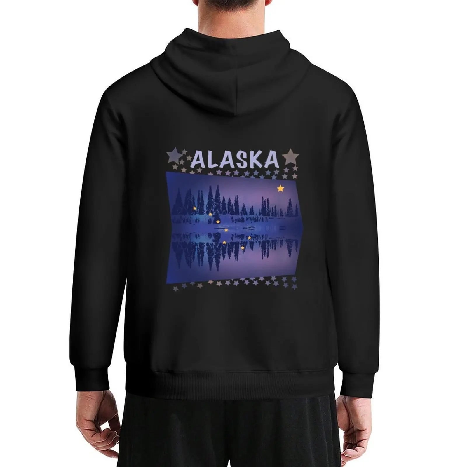 

Alaska state flag art Hoodie clothes for men korean clothes mens clothes men's sweat-shirt set men hoodie