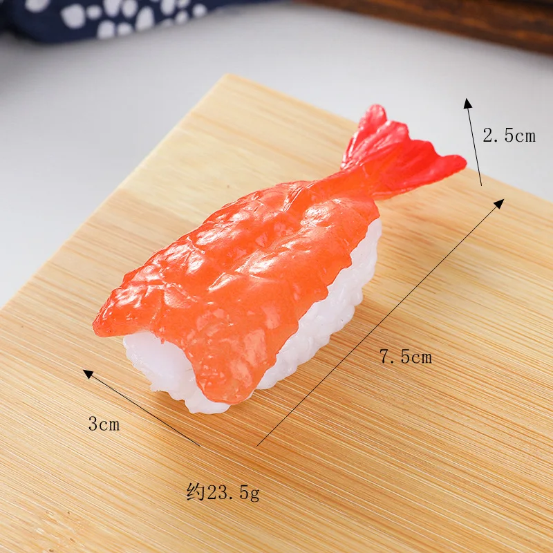 Miniaturen Kunstmatige Nep Sushi Simulatie Schattig Pvc-Materiaal Vis Garnalen Zalm Plakjes Model Schilderij Rekwisieten Benodigdheden