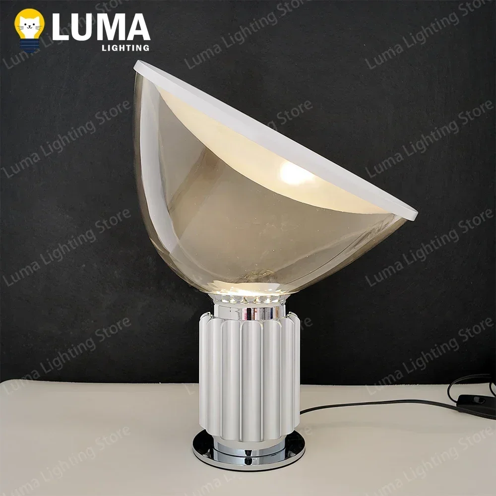 

Italy Classic LED Flos Table Lamp Glass Shape Radar Desk Lamp Modern Floor Light for Bedroom Bedside Living Room Decoration