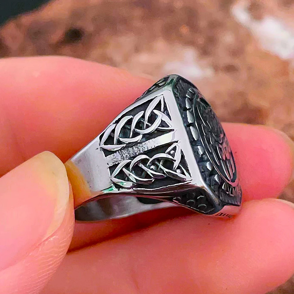 Einzigartiger Wikinger-Bärenklauen-Ring für Männer, Vintage-Stil, Edelstahl, Odin, Wikinger, keltischer Ring, Punk, Motorradfahrer, Biker-Schmuck, Großhandel – Detail 16