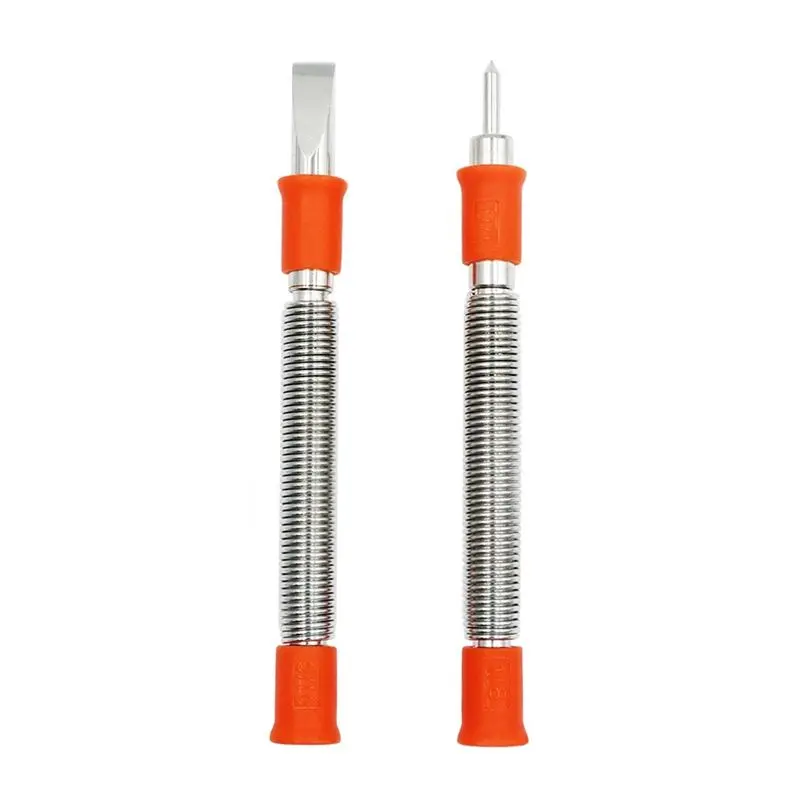

AB46-2Pcs Spring Tool Set Kit 5/16-Inch Chisel And 1/8-Inch Center Punch Set, Spring Loaded Rivet Removal Set For Wood