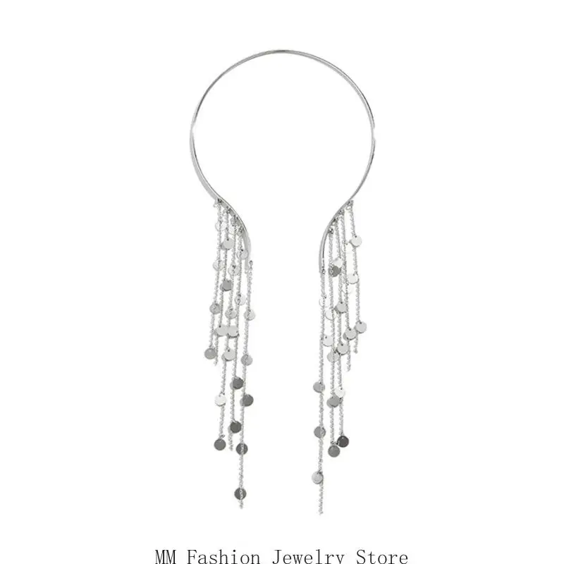 D0UB 유행 술 목걸이 모조 동전 예술적 매력 고급스러운 체인