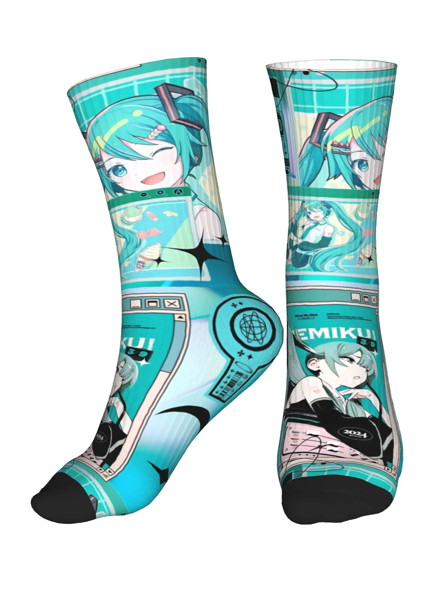 Chaussettes Anime Hatsune Miku pour hommes et femmes, chaussettes chaudes à la mode