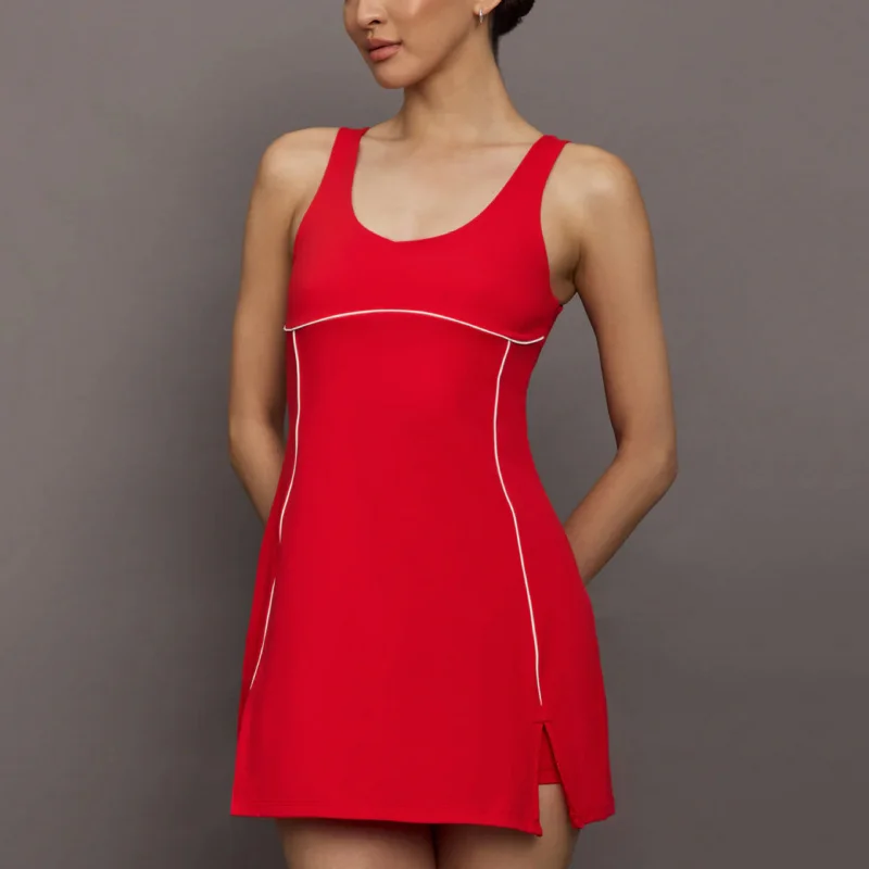 

WESTSHAN Top Quality EU US Size Spring Summer New Fitness Sports Dress with Detachable Chest Pad Breathable Golf Tennis Dresses