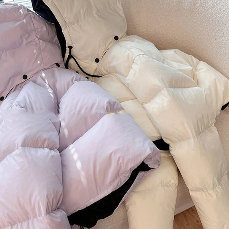 

Утолщенная короткая стильная хлопковая куртка с капюшоном, женское хлопковое пальто с завязками на талии, новая зимняя теплая верхняя одежда с длинными рукавами