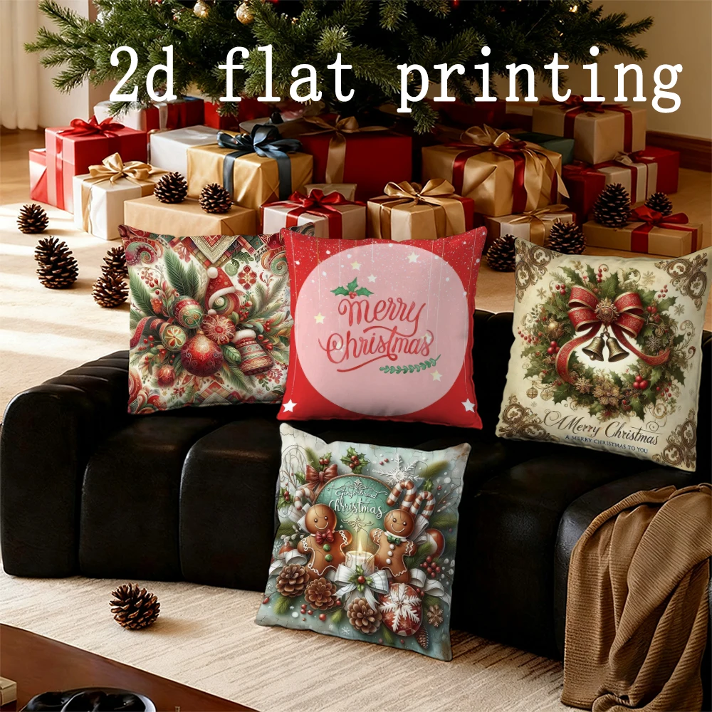 

Домашний декор, рождественские тематические декоративные наволочки, подходящие для дивана, спальни, автомобиля, наволочка, прямоугольная подушка для спины