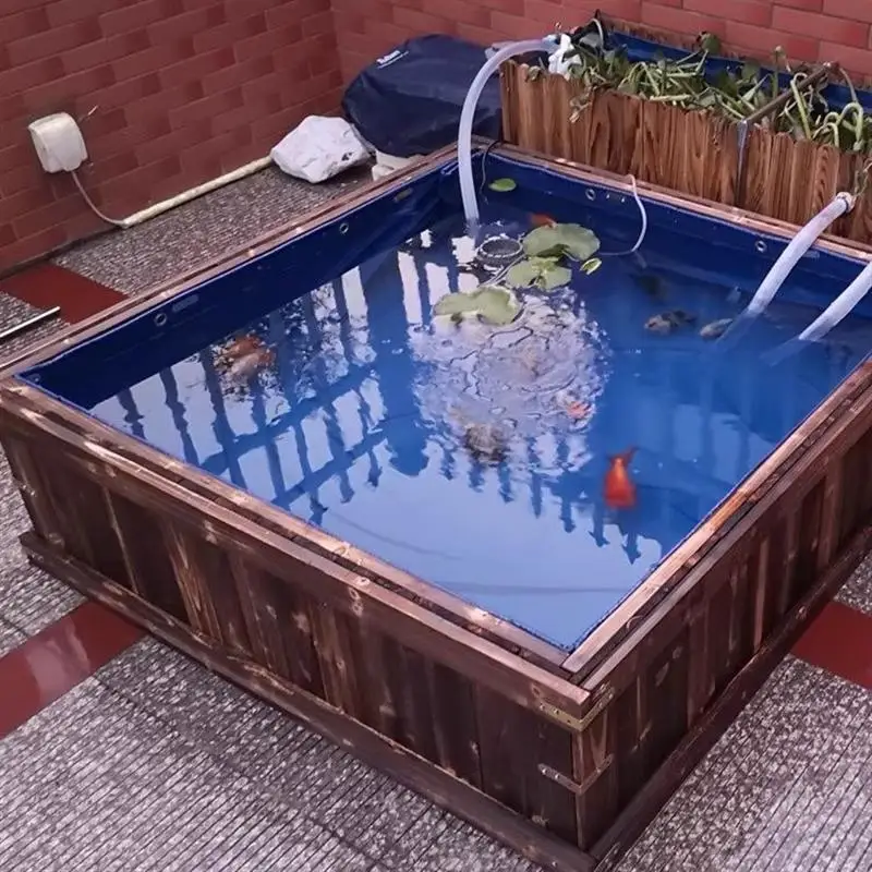Waterproof cloth Fish pond landscaping Solid wood swimming canvas Mobile balcony Anti-corrosion Outdoor box Ground tank Flower b