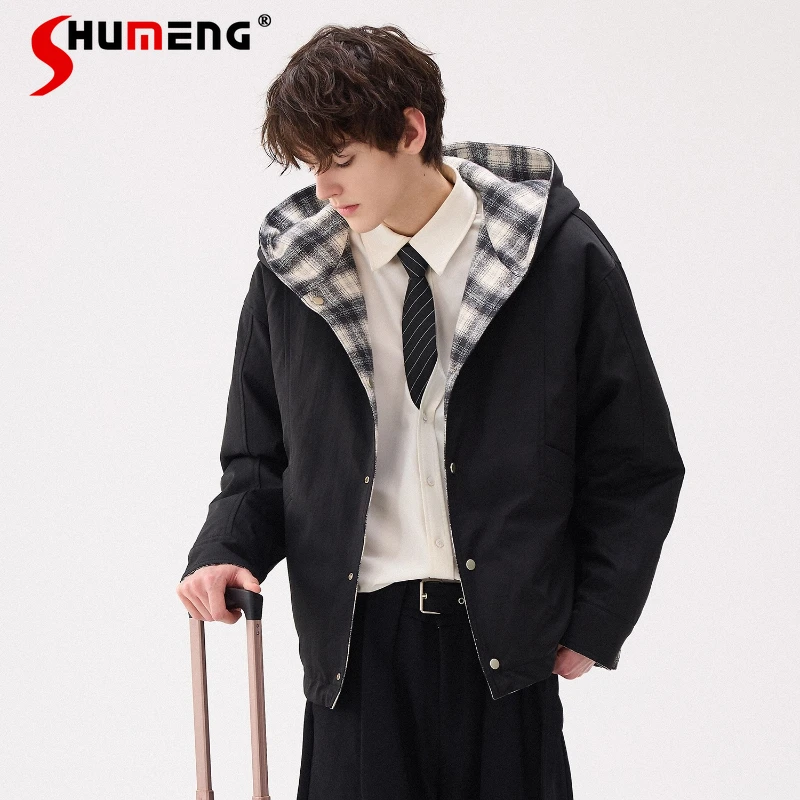 

Осень 2022, новые стильные ветрозащитные теплые клетчатые куртки, мужские модные толстовки, куртки, красивые стильные пальто с длинными рукавами для джентльменов