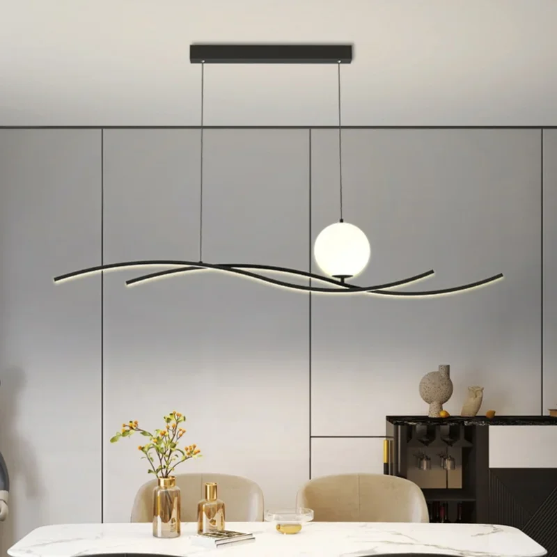 Modern minimalist strip pendant lights for dining room dining table bedroom bar counter hanging lamps indoor lighting fixtures