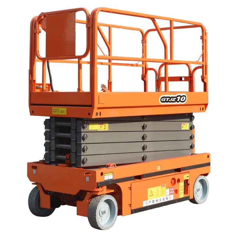 Qiyun 6m 12m man lifting automatic scissor lift hydraulic Scaffolding self propelled warehouse scissor lift