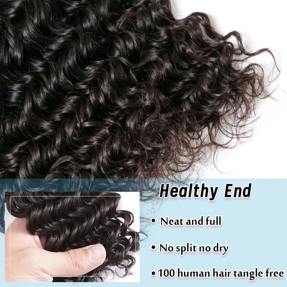 28 30 36 38 Zoll indische Remy rohe Jungfrau Weben 100% menschliches Haar lose lockige Wasserwellen verlängerungen 1 3 4 Deep Wave Bundles Deal