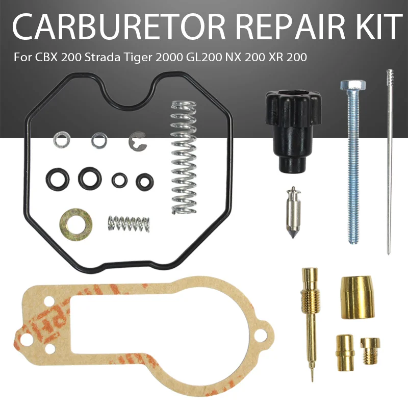 Kit de Reparo e Reconstrução de Carburador com Juntas para CBX 200, Strada, Tiger 2000, GL200, NX 200, XR 200