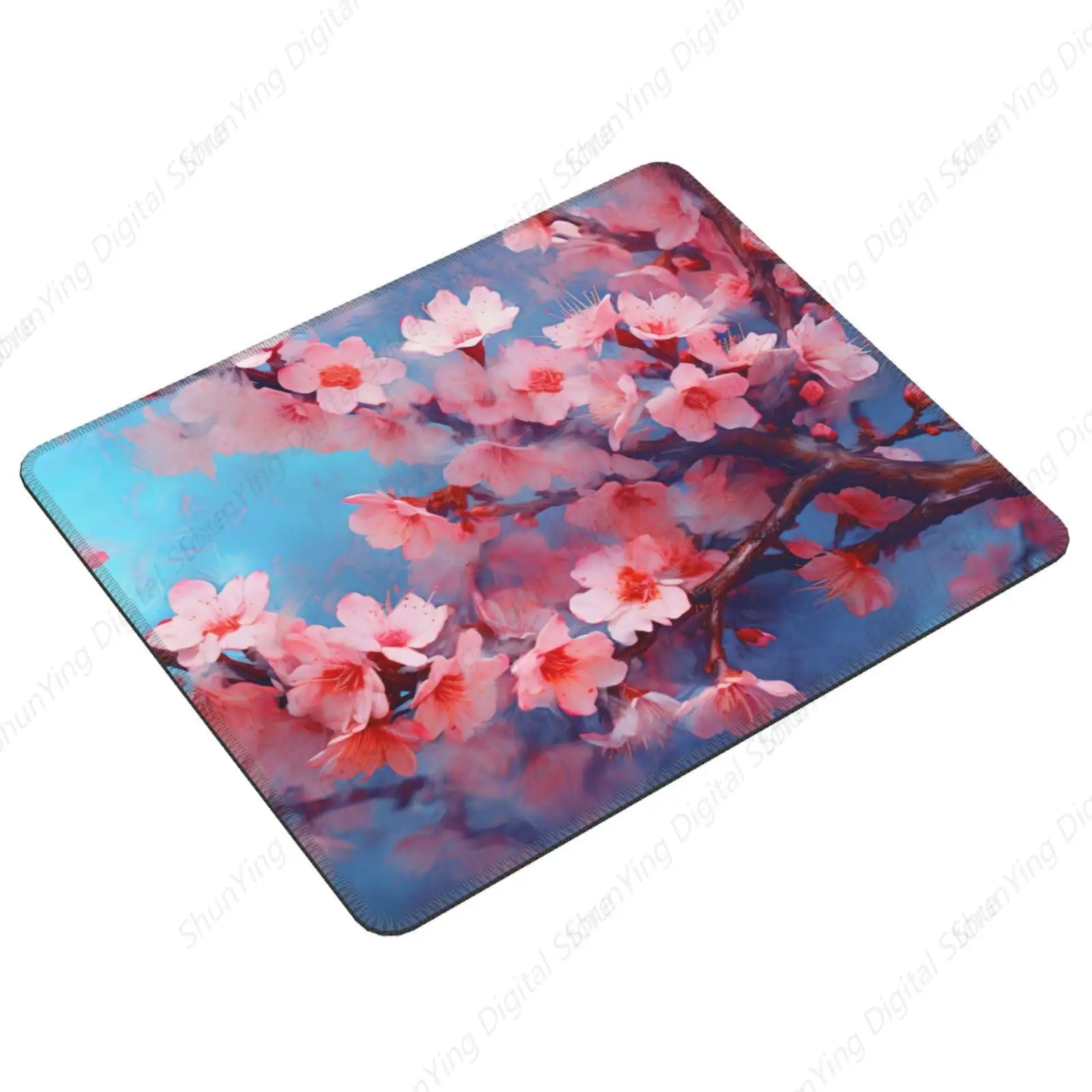 Plant Pattern Cherry Blossom Anti Slip Rubber Base Gaming Mouse Pad For Men's And Women's Computers Laptops Office Mouse Pads