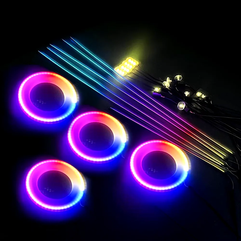 14/18/22 in 1 213 64 Color Rgb LED Interior Streamer Symphony Car Ambient Light Acrylic with Remote Decoration Atmosphere Lamp