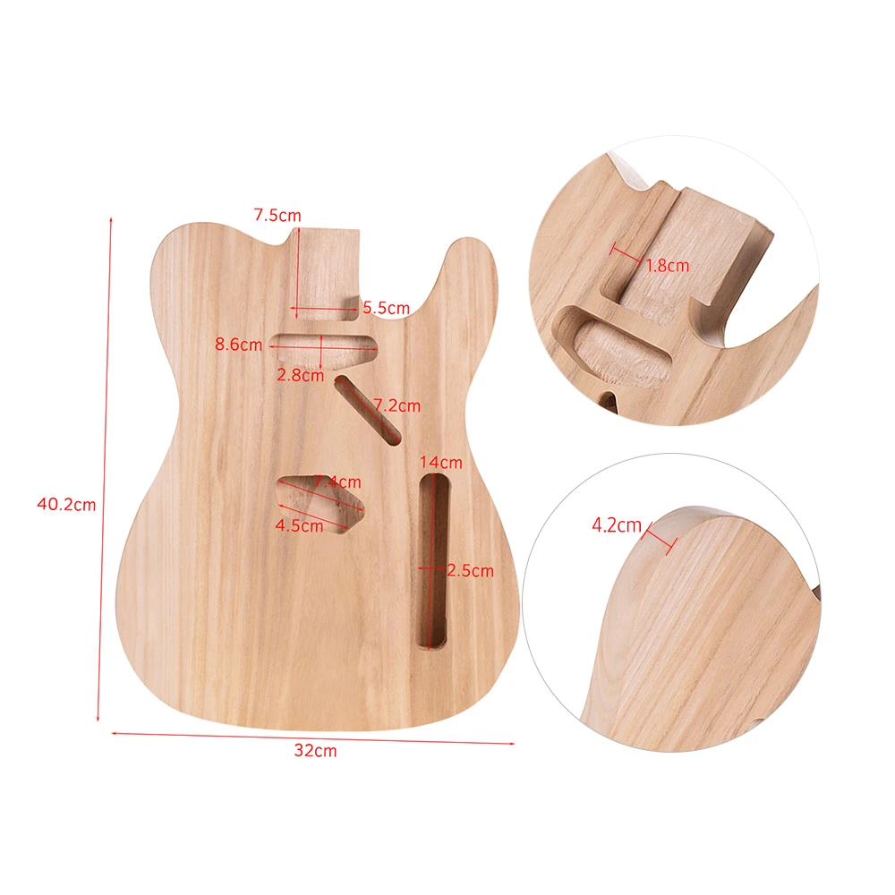 T02 Unfinished Electric Guitar Body Sycamore Wood Blank Guitar Barrel for Electric Guitars DIY Parts