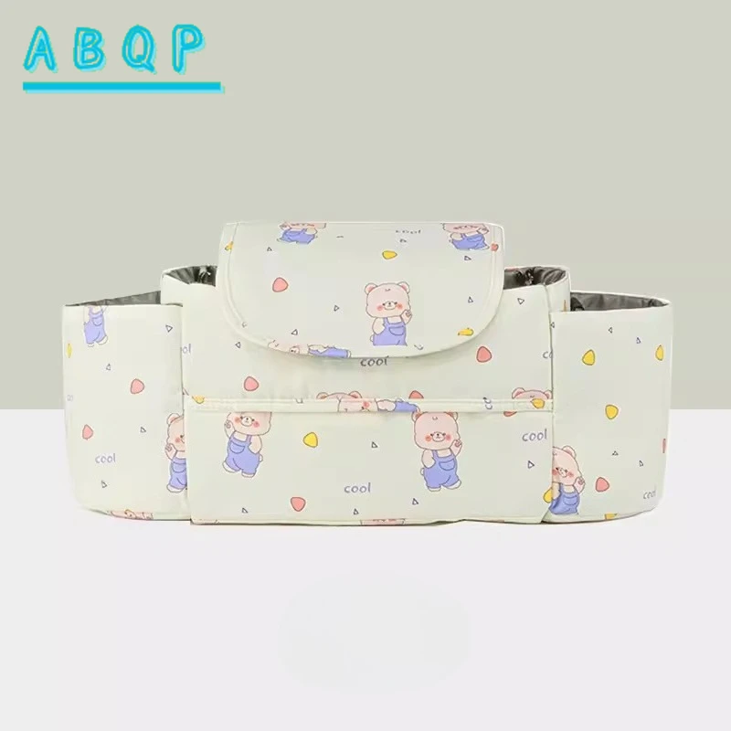 Baby Stroller Hanging Bag Cartoon Fashionable Baby Stroller Storage Bag Large Capacity Nylon Stroller Baby Diaper Storage Bag