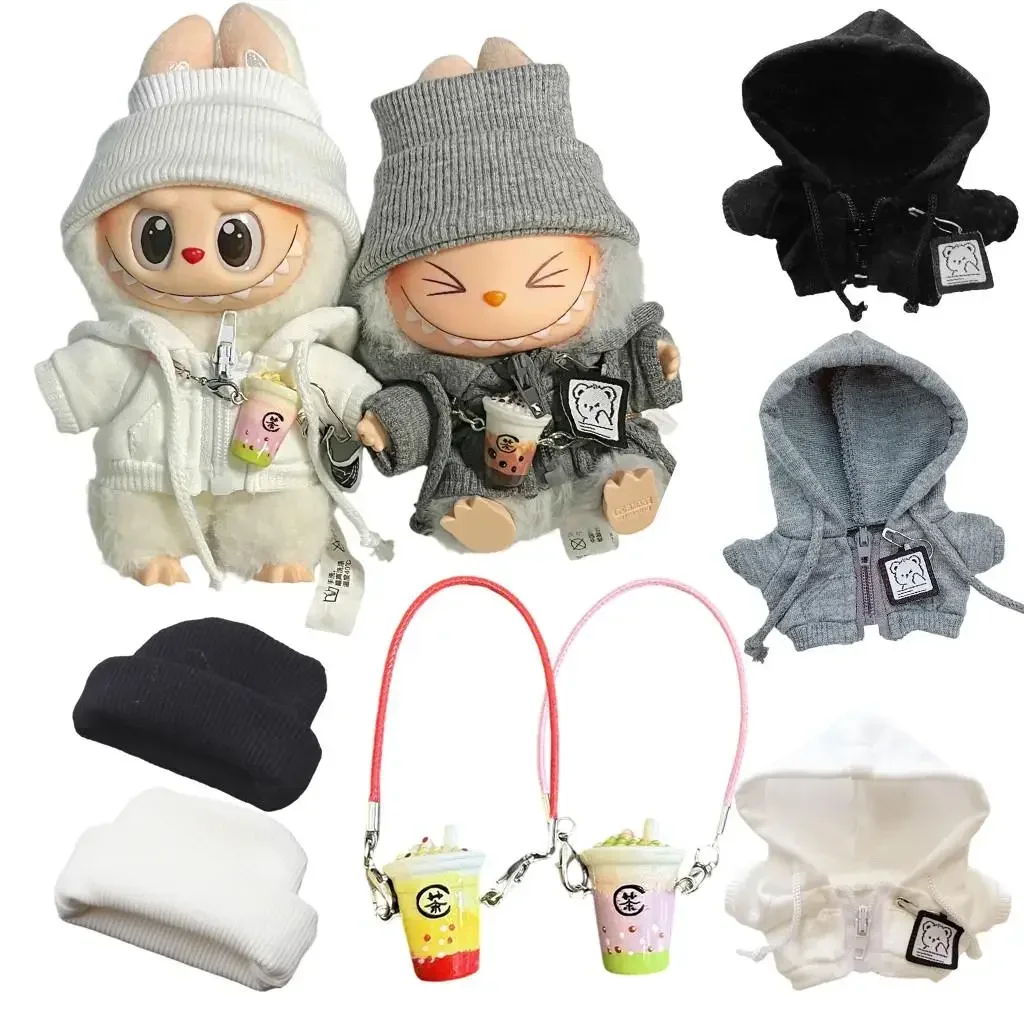 Giacca in felpa sportiva per labubu v1/v2/v3 Felpa con cappuccio casual Vestiti per bambole Abiti adorabili Accessori per bambole