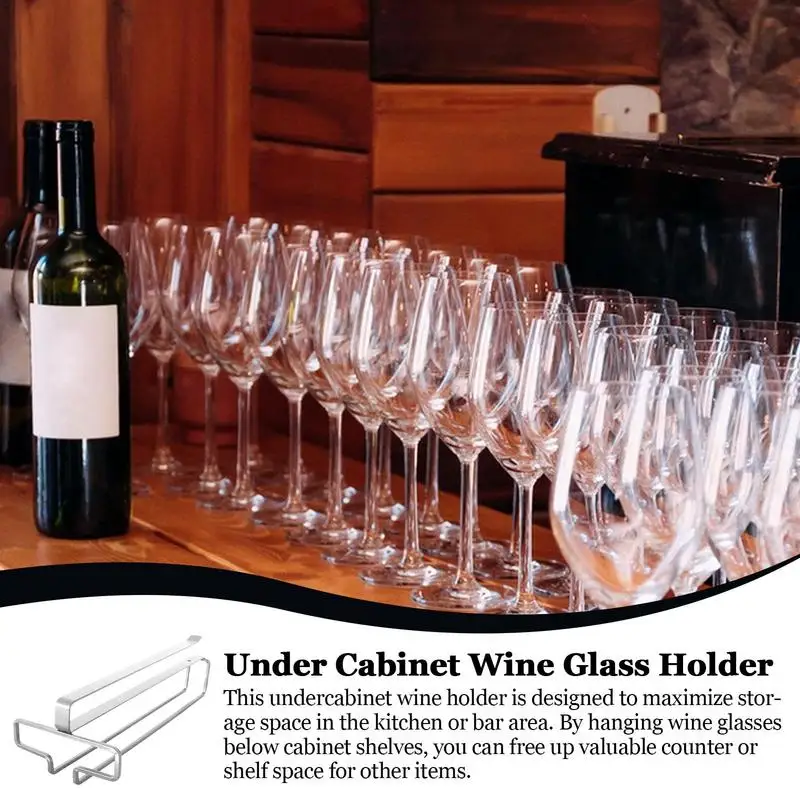 Metal Wine Glass Holder Metal Wine Glass Hanger Rack Space-Saving Wine Glass Storage Rack For Restaurant Home Kitchen Work Area