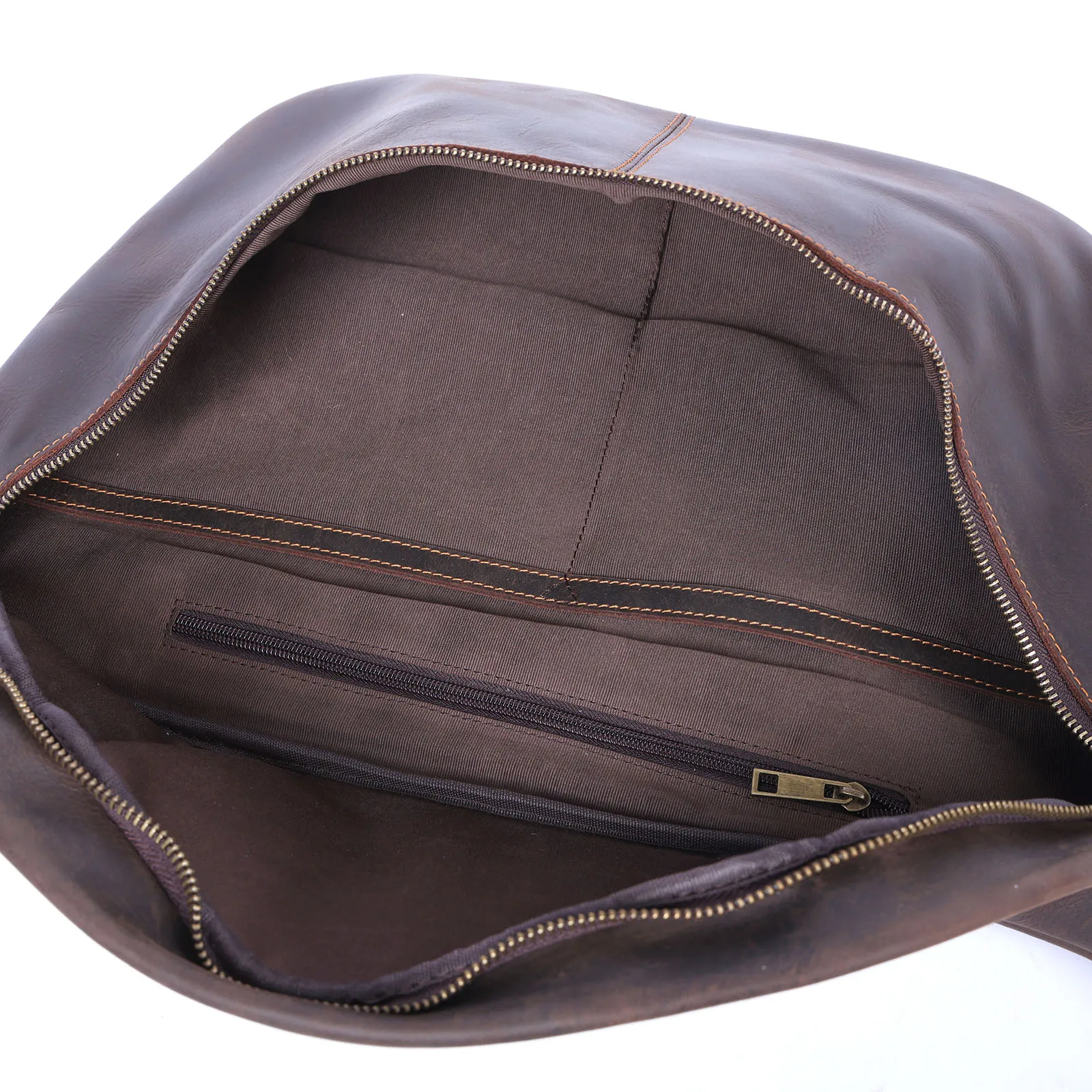 S.worker Vintage-Umhängetasche aus echtem Leder für Herren, große Kapazität, Brusttasche aus Vollnarbenleder, 14-Zoll-Crossbody-Tagesrucksack – Detail 12