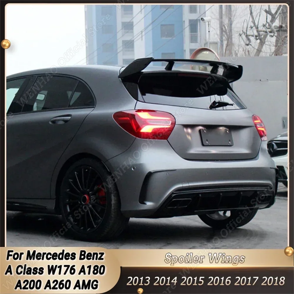 

Car Rear Lip Spoiler Roof Wings Body Kit Accessories For Mercedes Benz A Class W176 A180 A200 A260 AMG 2013-2018 ABS Gloss Black