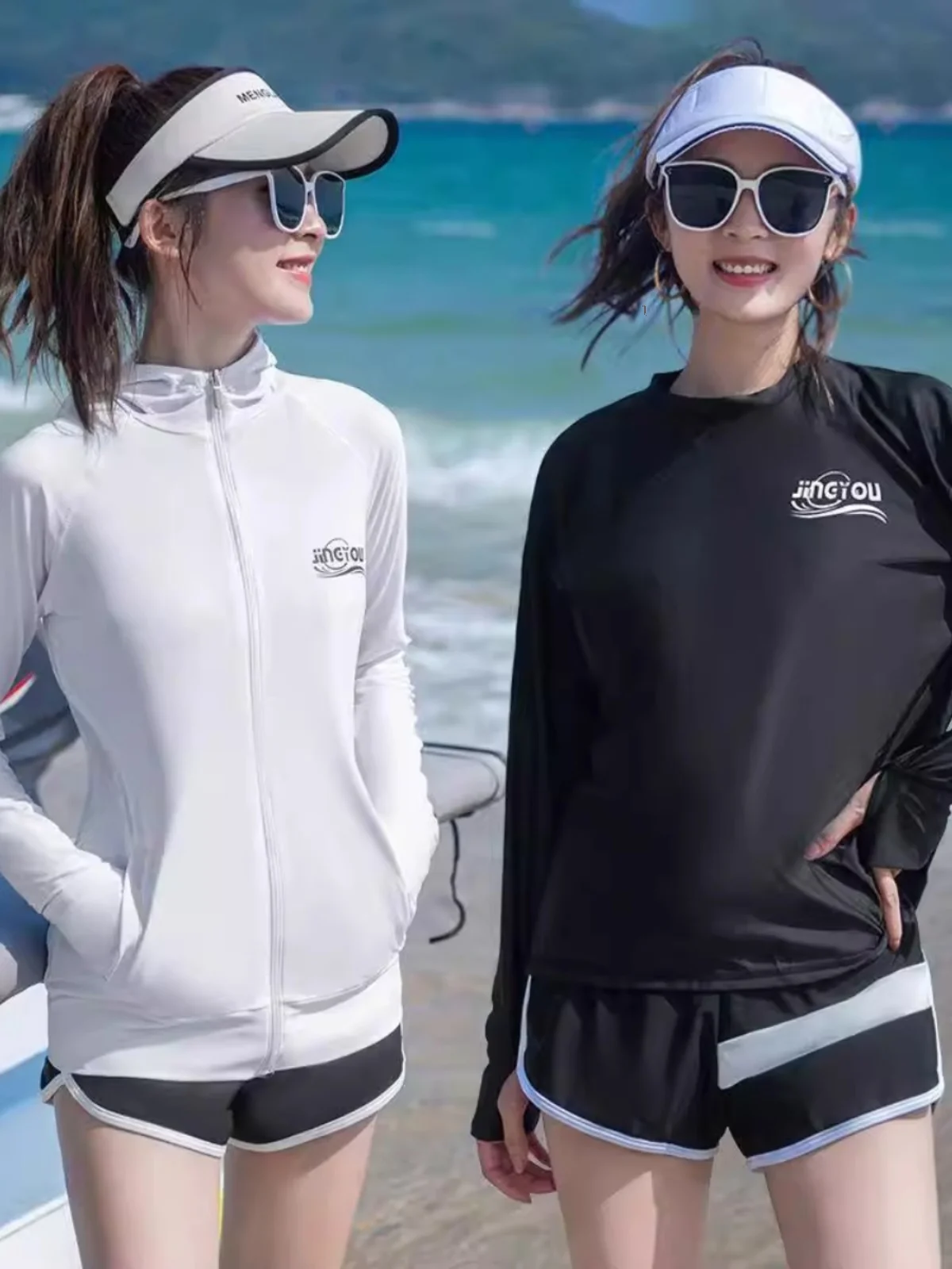 Women's Wetsuit Top Outerwear Long Sleeve Long Pants Surfing Swimming Costume Zipper Jellyfish Suit Sunscreen Snorkeling Men'...