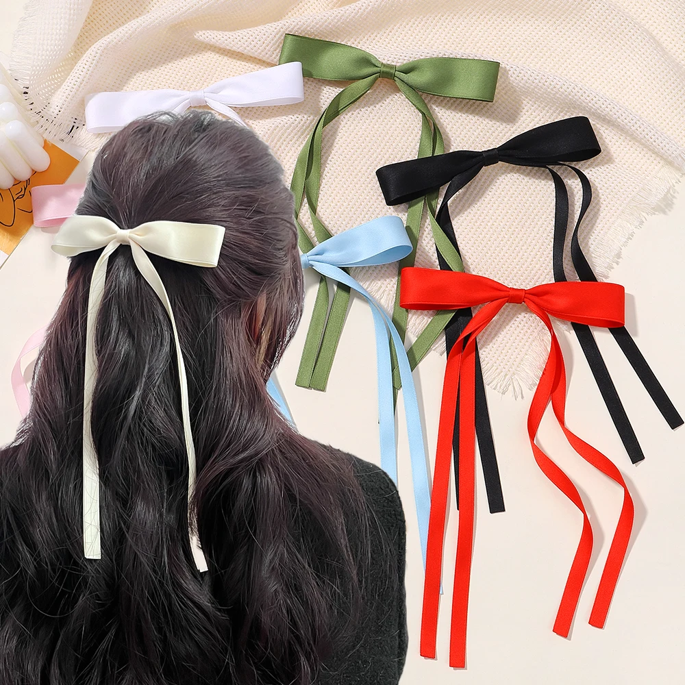 

Kids Bows Fashion Fabric Ribbon Hair Bow Hairpin for Women Girls Hair Clips Black White Bow Top Clip Female Hair Accessories