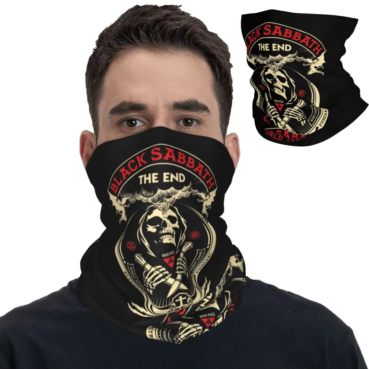 Independent Selalau Bandana Neck Gaiter Black Rock Band Sabbaths Face Scarf Warm Cycling Scarf Cycling Unisex Adult All Season