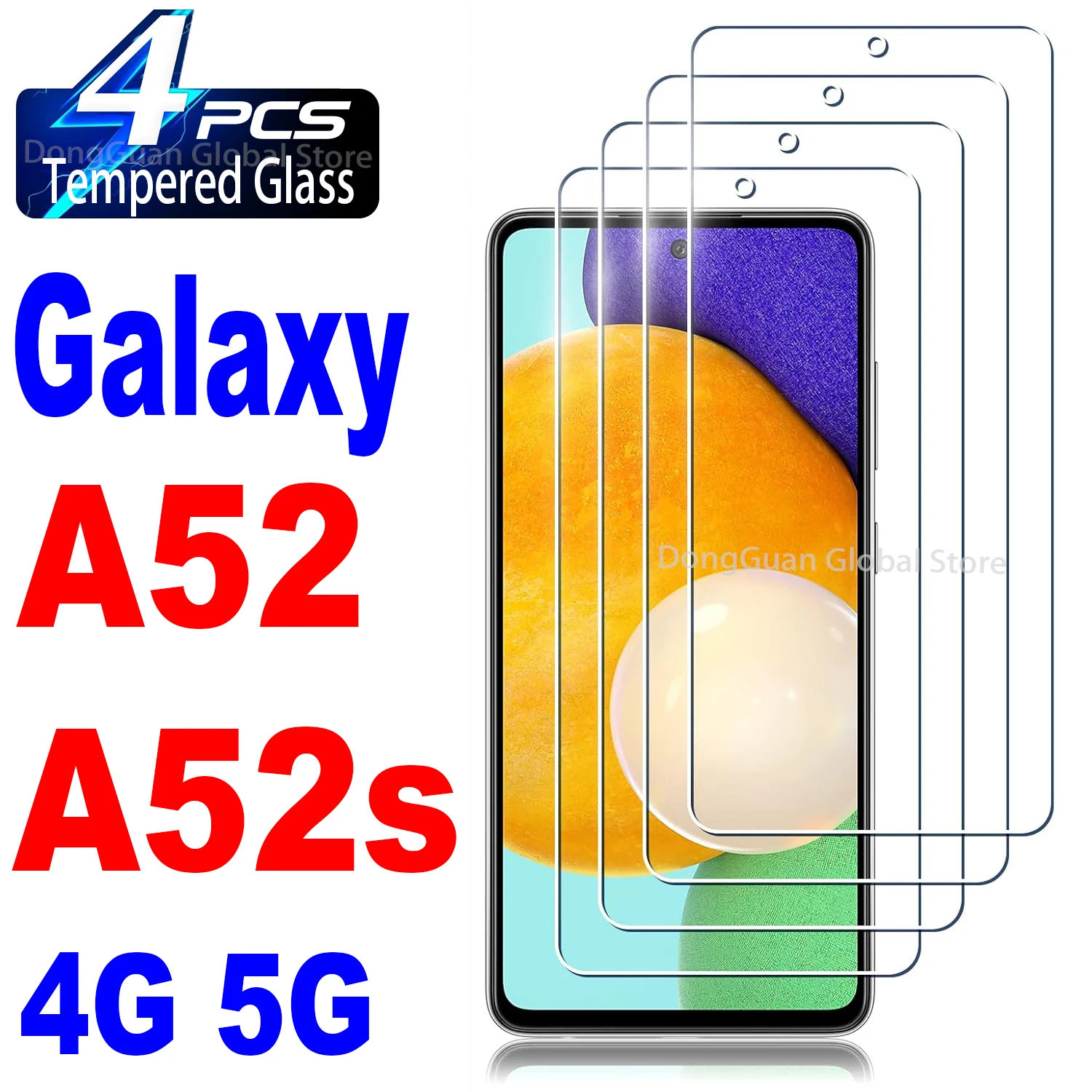 

6.5" Tempered Glass For Samsung Galaxy A52 / A52 5G / A52s 5G Tempered Glass Screen Protector Glass Film