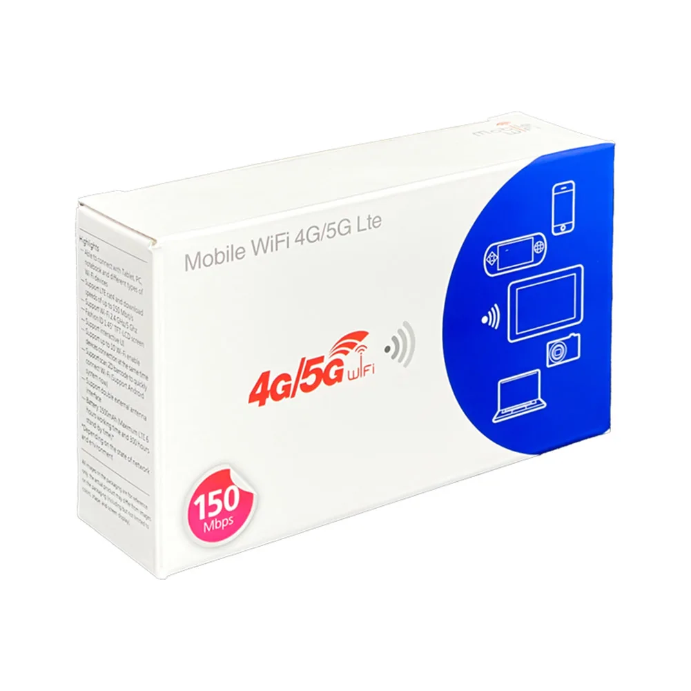 Router WiFi Seluler 4G LTE dengan Slot Kartu SIM 150Mbps Hotspot Luar Ruangan Mini 2100MAh Modem Wifi Nirkabel untuk Rumah Kantor RV Berkemah