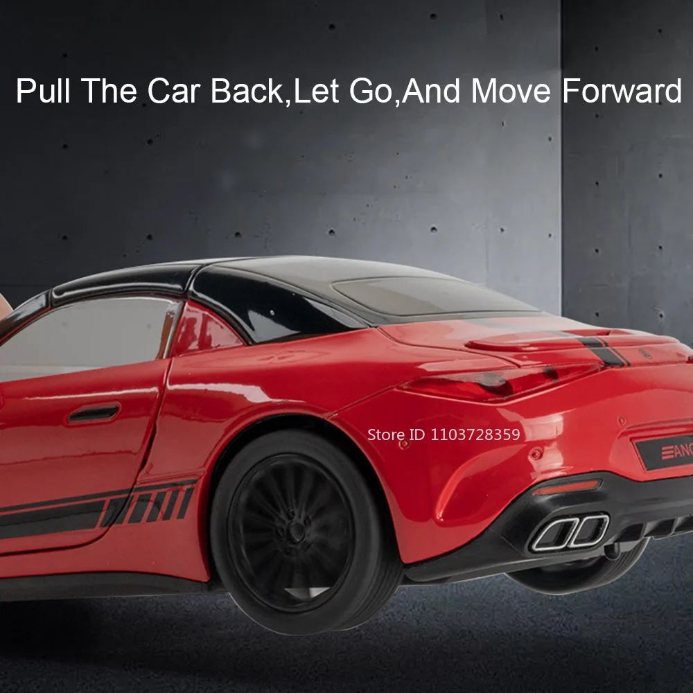 1:22 SL63 لعبة مجسمة مصغرة سيارات رياضية سبيكة دييكاست رودستر أبواب ضوء الصوت مفتوحة التراجع ألعاب السيارات الخارقة للأطفال هدايا