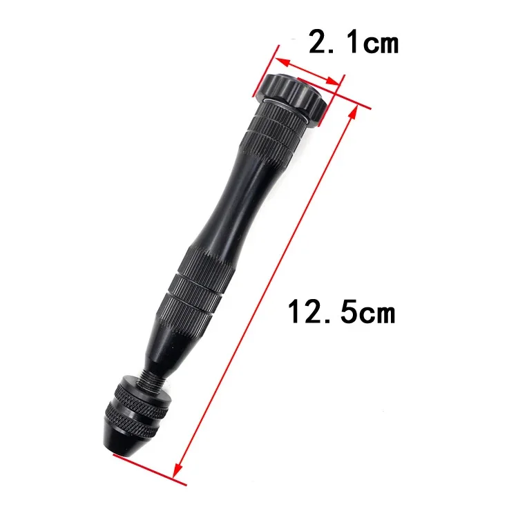 125mm Precision Pin Vise Model Tool Drill Shank Drilling Tools Black Alloy Steel Model Drill Hand Tools