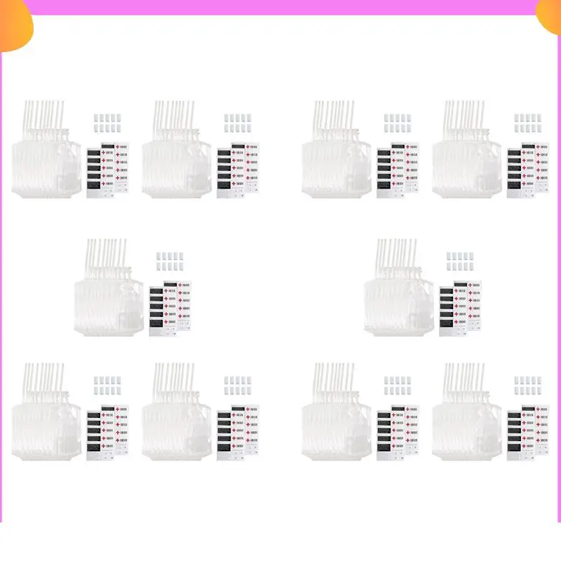 

A23P 100Pcs 400ML Transparent Drink Bag With Stickers Reusable Blood Energy Bag Props Halloween Decorations