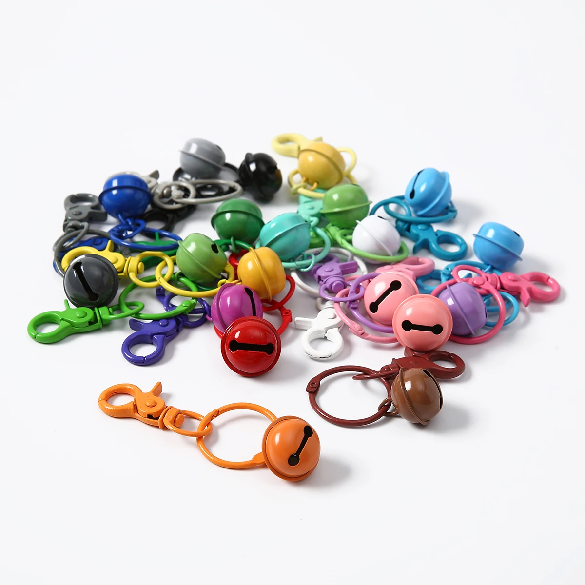 1/2/5/10/20 PCS Fashionable Cute Bell Keychain Hooks Colorful Paint Bell Pendant Accessories Christmas Decorations Handmade Gift