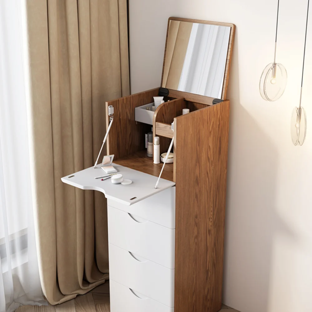 

Dresser Storage Cabinet Integrated Bedroom Modern Minimalist Five Bucket Locker Makeup Table