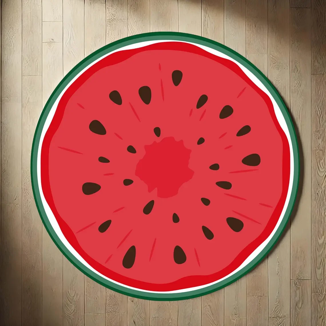 

Круглый коврик с арбузным принтом — противоскользящий моющийся фланелевой напольный коврик для детской спальни, гостиной, домашнего декора
