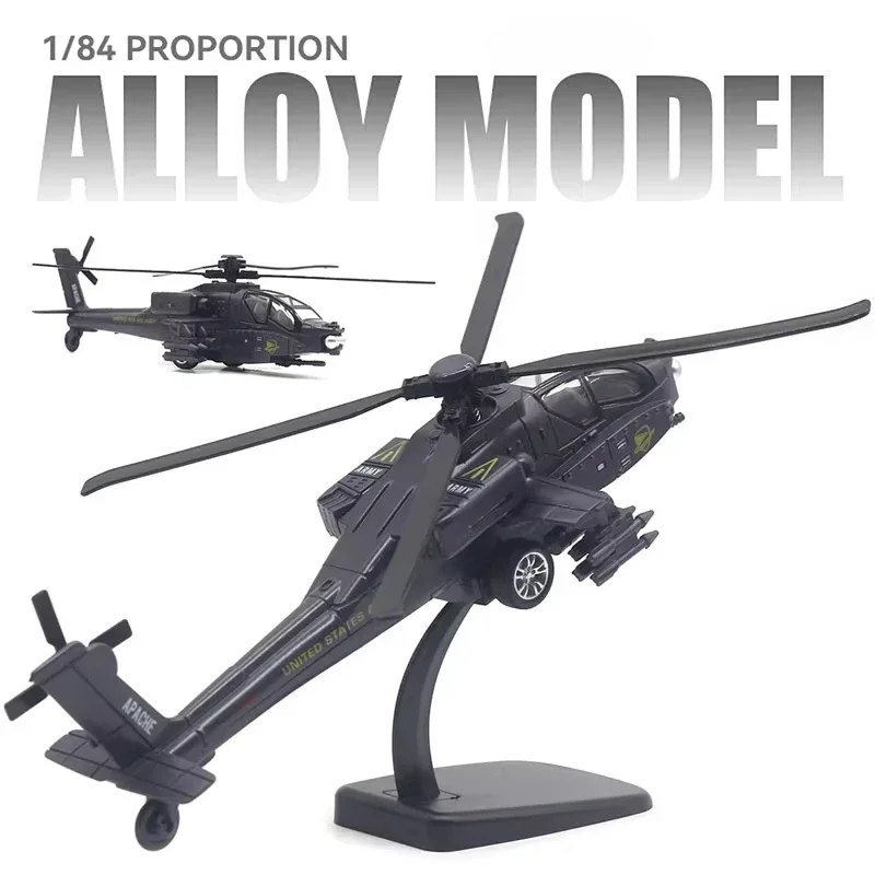 

Apache Armed Helicopter Alloy Diecast Airplane Model Toy Simulation Airplane Advanced Model Collectibles
