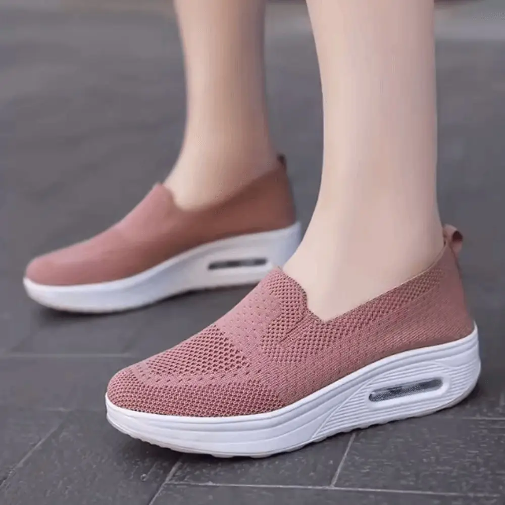 

Mesh Surface Women's Sports Shoes Breathable Material Soft-Soled Running Sneakers Anti-Slip Thin Design Casual Shoes