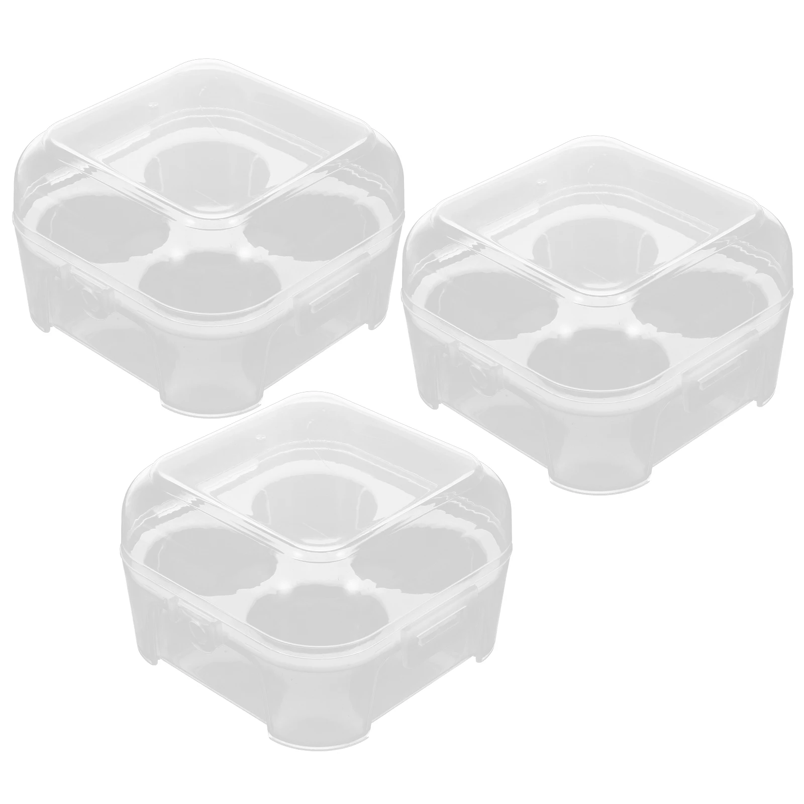 

3 Pcs Egg Storage Box 4 Grids Clear PP Plastic Stackable Compact Fridge ganizer Container Holder Pantry Cutlery Egg Tray