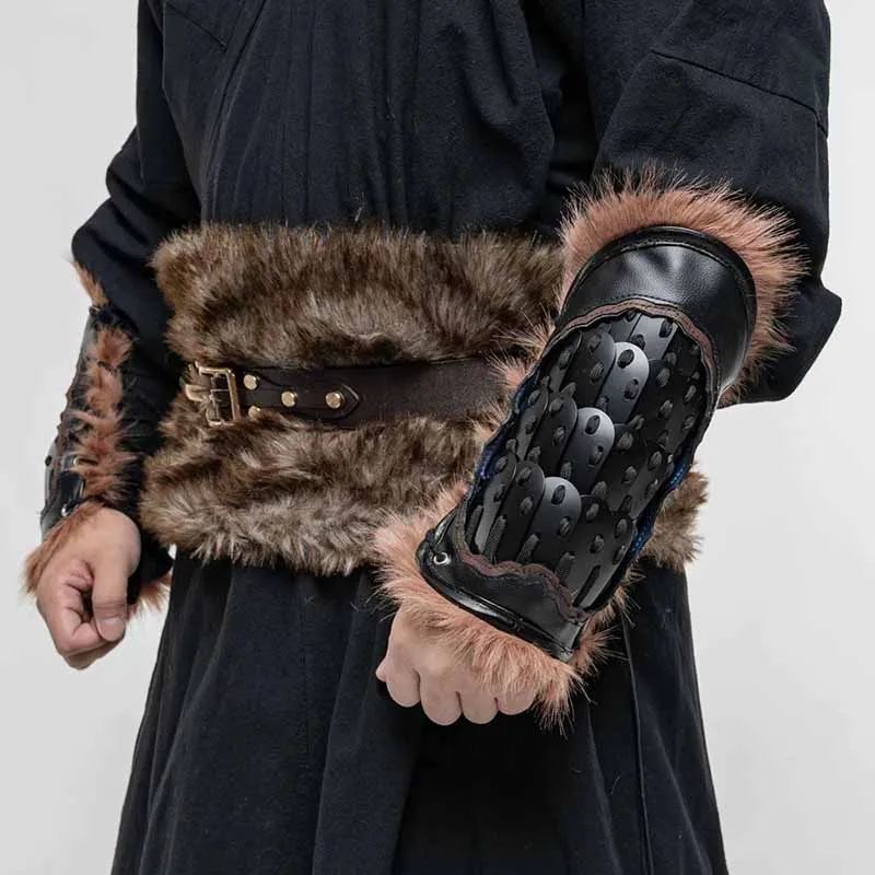 Paquete de 2 brazaletes unisex, armadura decorada, accesorios de armadura protectora de brazo de rebabas de acero inoxidable chino