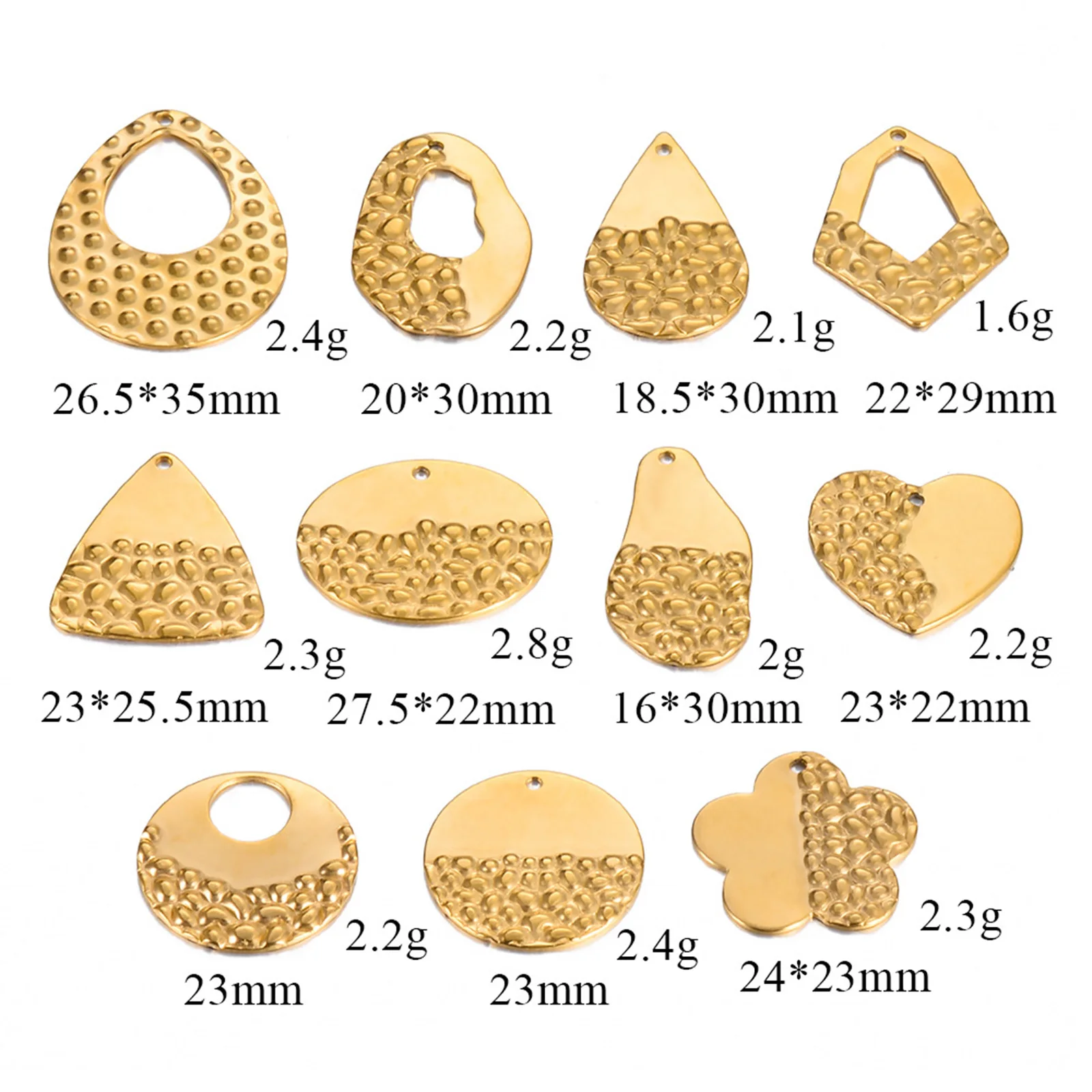 304 Stainless Steel Flower Heart Drop Charms Pendant Half Embossing Texture For Jewelry Making Diy Earring Necklace Supplies,1PC