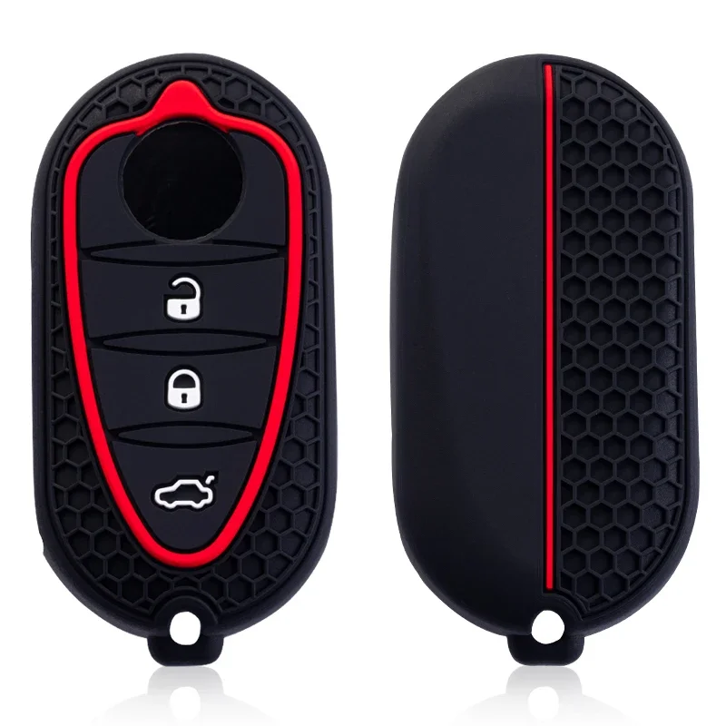 Custodia protettiva per chiave auto in silicone a 3 pulsanti per Alfa Romeo Mito Giulietta GTO 159 GTA 4C Mito Flip Portachiavi remoto Protezione della pelle Shell