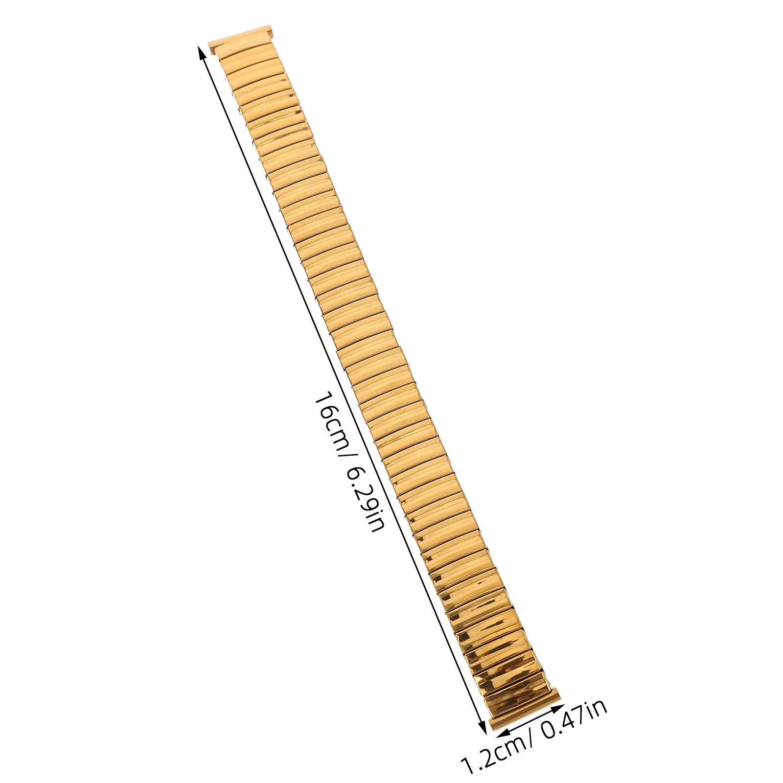 Stretchable Stainless Steel Watch Band Expansion Adjustable Wrist Belt Replacement Gold 14Mm Metal Elastic Strap