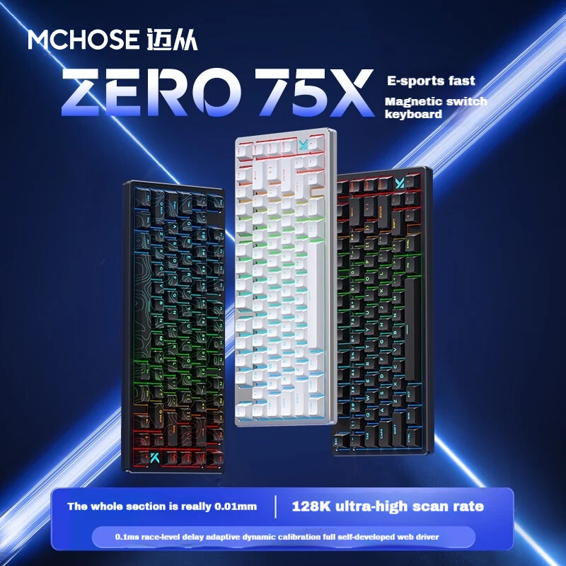 Mchose Zero 75X Gaming Keyborad Wired 8k Polling Rate Magnetic Switch Aluminum Alloy Upper Shell Customized Mechanical Keyboard